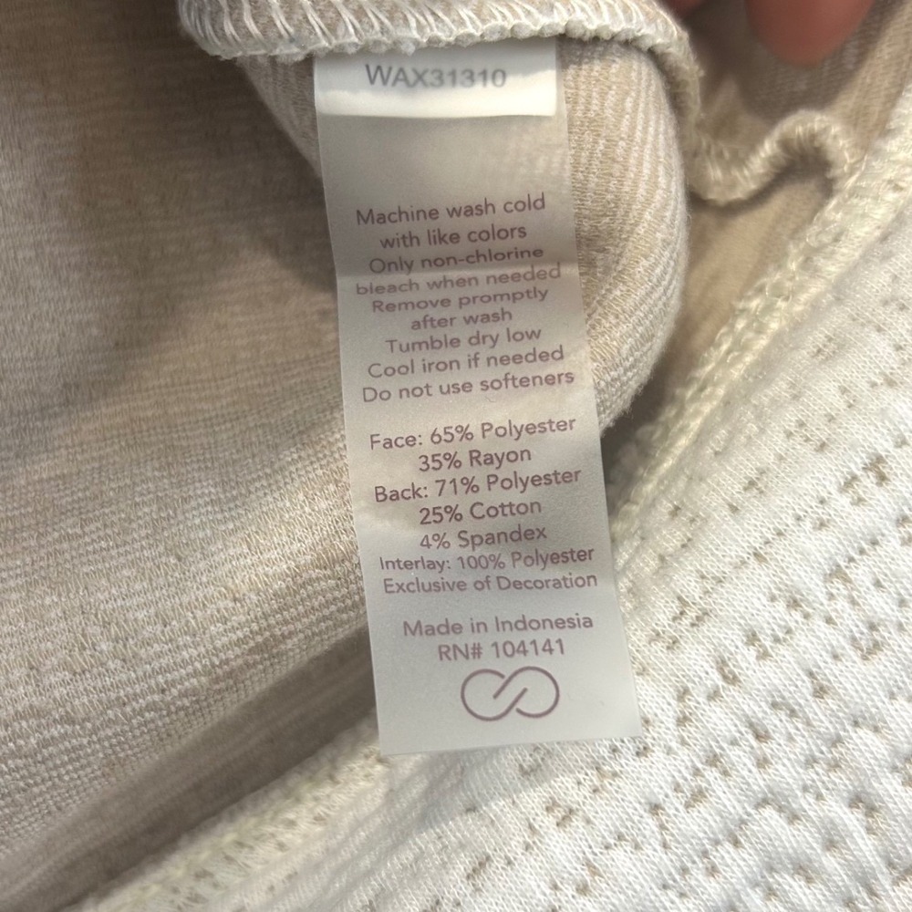 Calia Athleisure Cowl Neck Textured Pullover Size M Cream Minimalist Gorpcore - Picture 6 of 8